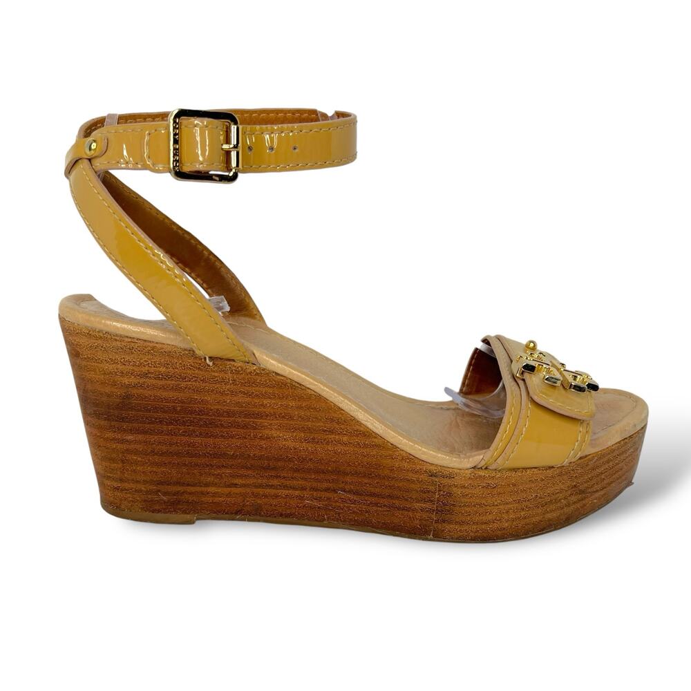 Tory Burch Mustard Yellow Wedge Heels